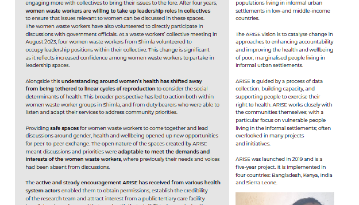 Menstrual health of women waste workers in India